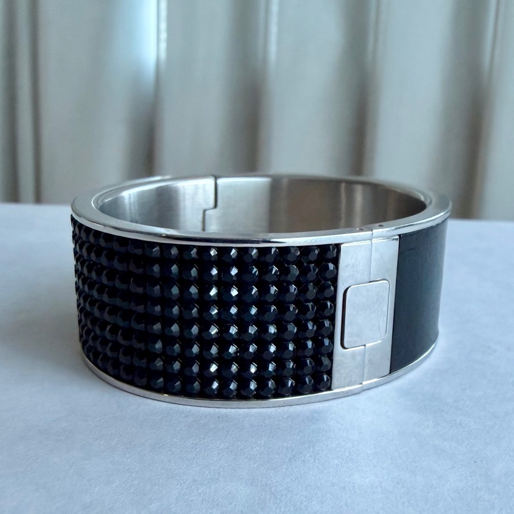 Swarovski black crystal cuff bracelet